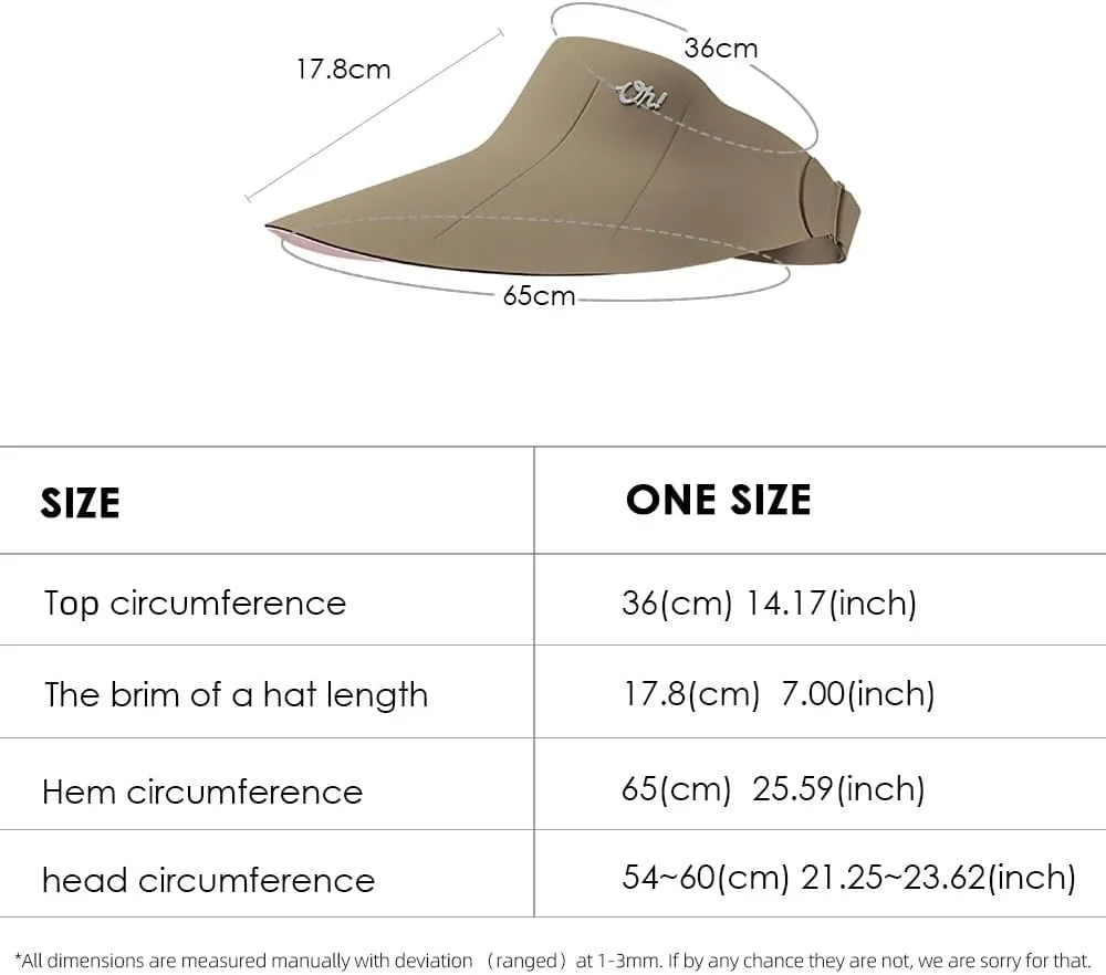 Sun Visors for Women Wide Brim Summer UV Protection Foldable Sun Hat UPF 50  Beach Cap SNH5M133T