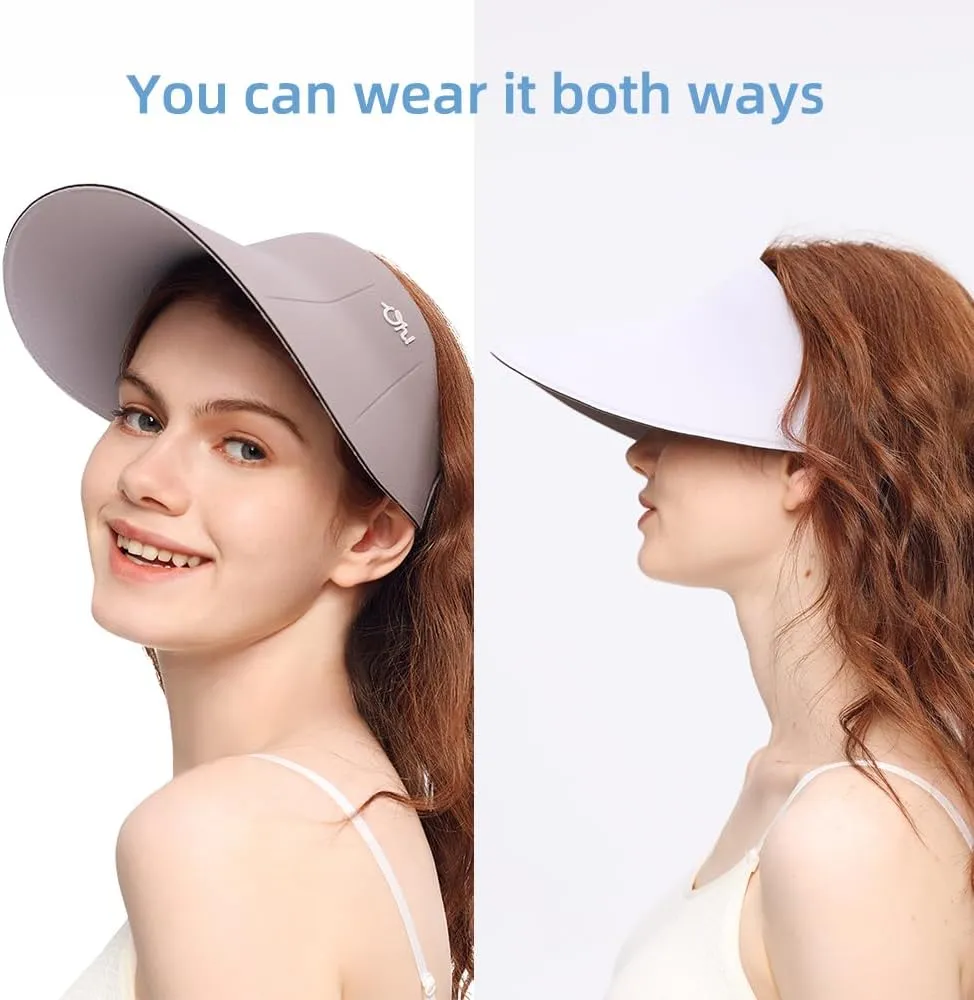 Sun Visors for Women Wide Brim Summer UV Protection Foldable Sun Hat UPF 50  Beach Cap SNH5M133T