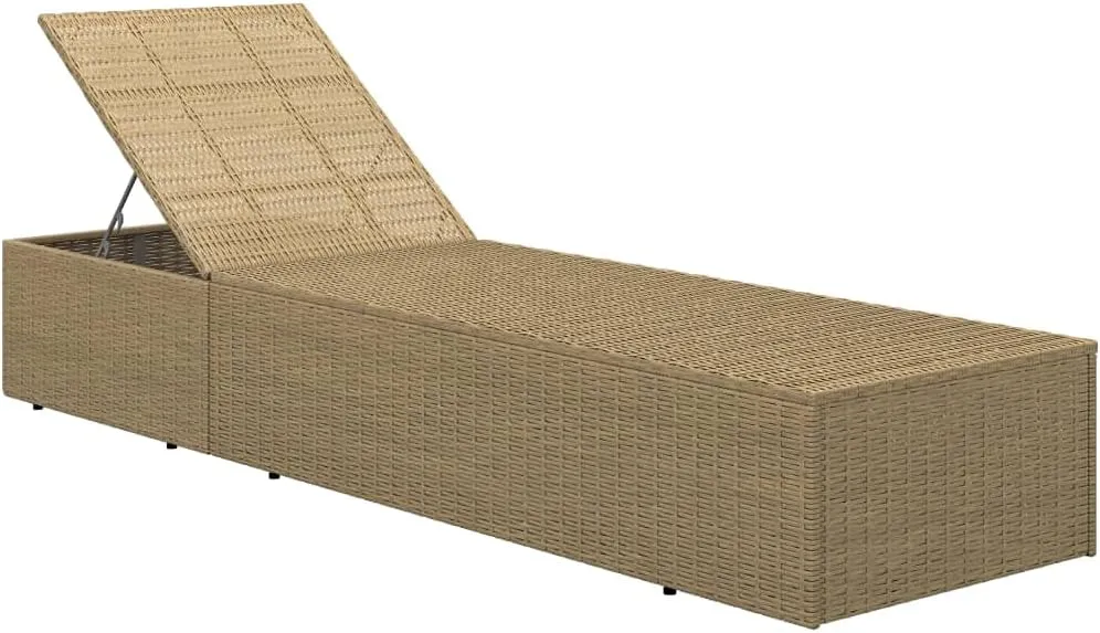 Sunlounger Poly Rattan Brown and Dark GrayLuxury Sun Loungers with Adjustable Backrest and Cushioned Seat