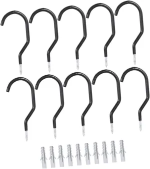 SUPVOX 10 Pcs Heavy Duty Bike Hanger Wall Hooks Garage Bike Mount Rack with Bolts for Ceiling Wall Storage