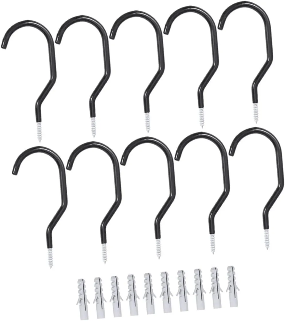 SUPVOX 10 Pcs Heavy Duty Bike Hanger Wall Hooks Garage Bike Mount Rack with Bolts for Ceiling Wall Storage