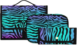susiyo Animal Print Toiletry Bag Set of 3 Portable Travel Cosmetic Case Makeup Brush Organizer for Women and Girls