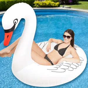 Swan Inflatable Pool Floats, Large Pool Float Water Floaties for Adults, 42Inch Pool Inner Tube Swim Tube Ring with Fast Valves, Blow Up Floaties Pool Lounge Float, Beach Floaties for Ocean