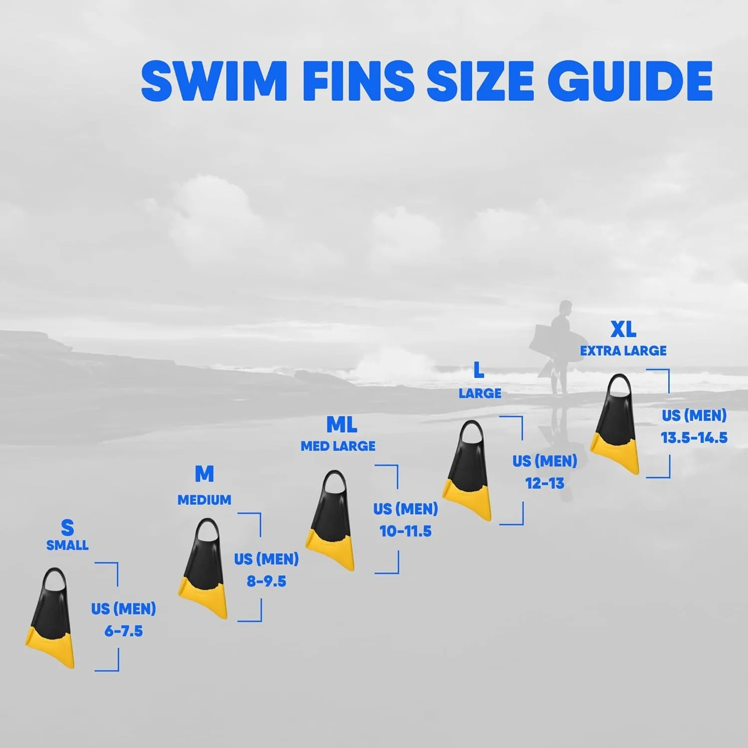 Swim Fins Churchill® Makapuu® Malaysian or Gum Rubber. Patented Design for Swimming Fin Propulsion, Diving, Surfing, Bodyboarding, Unisex.