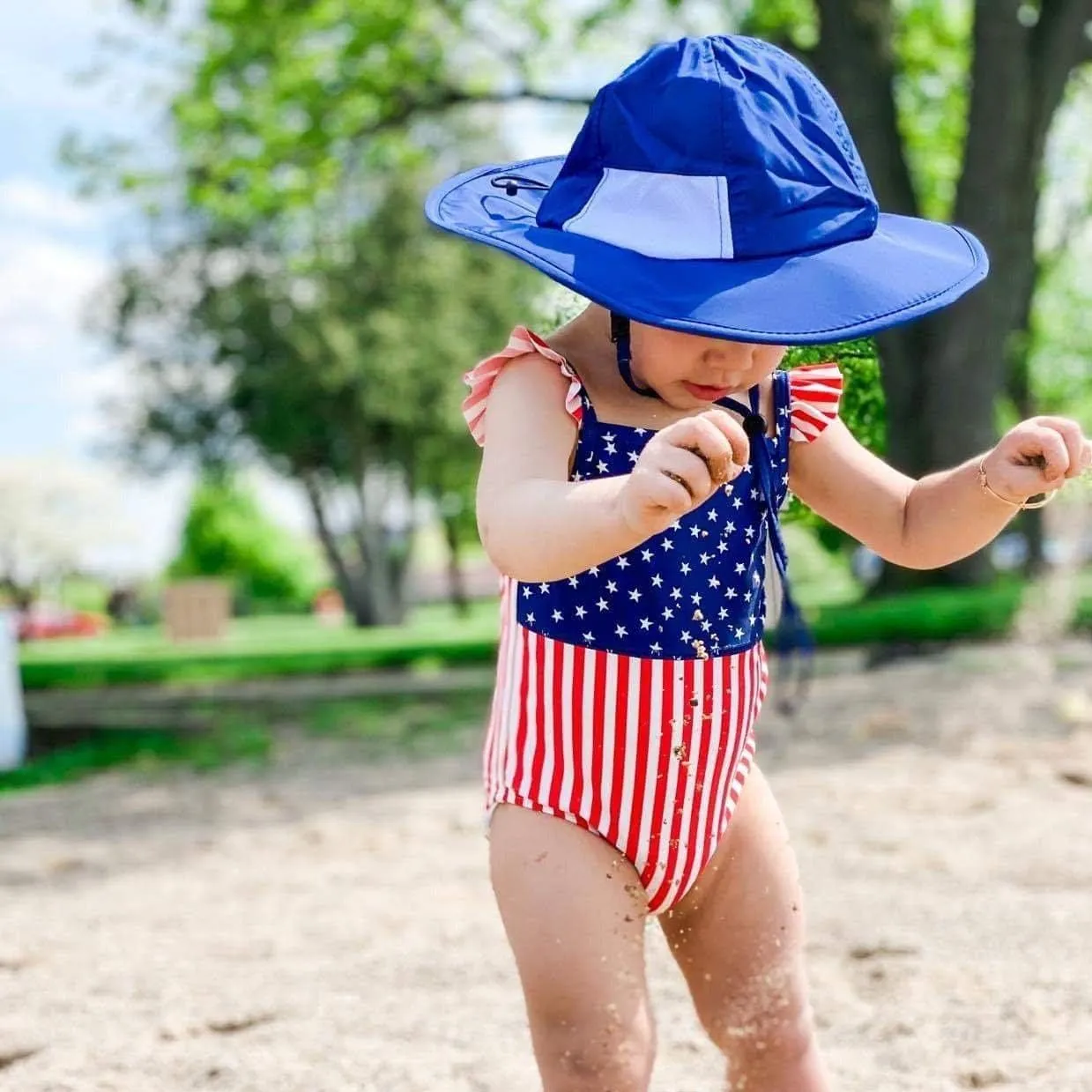 SwimZip Wide Brim Sun Hat | UPF 50  Protection for Baby, Toddler, and Kids