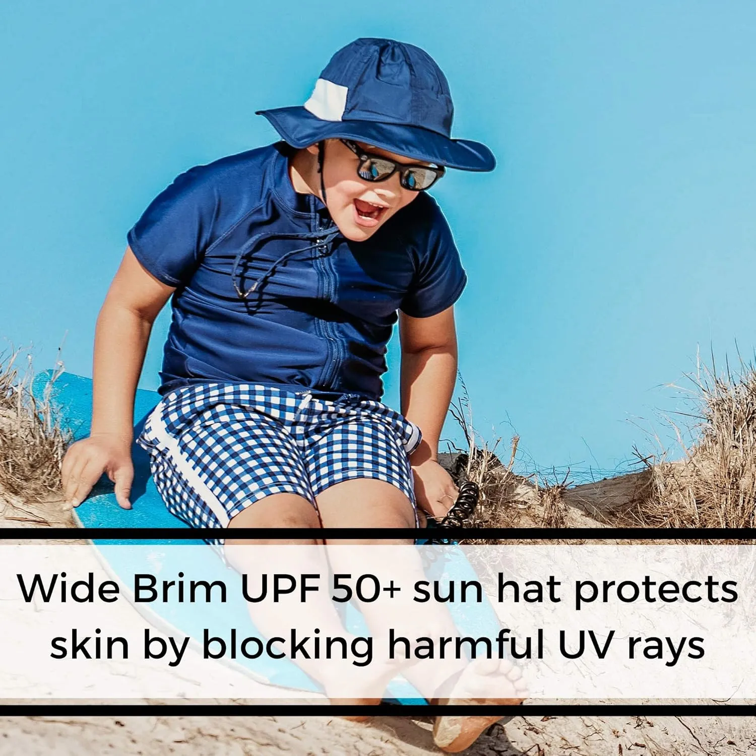 SwimZip Wide Brim Sun Hat | UPF 50  Protection for Baby, Toddler, and Kids