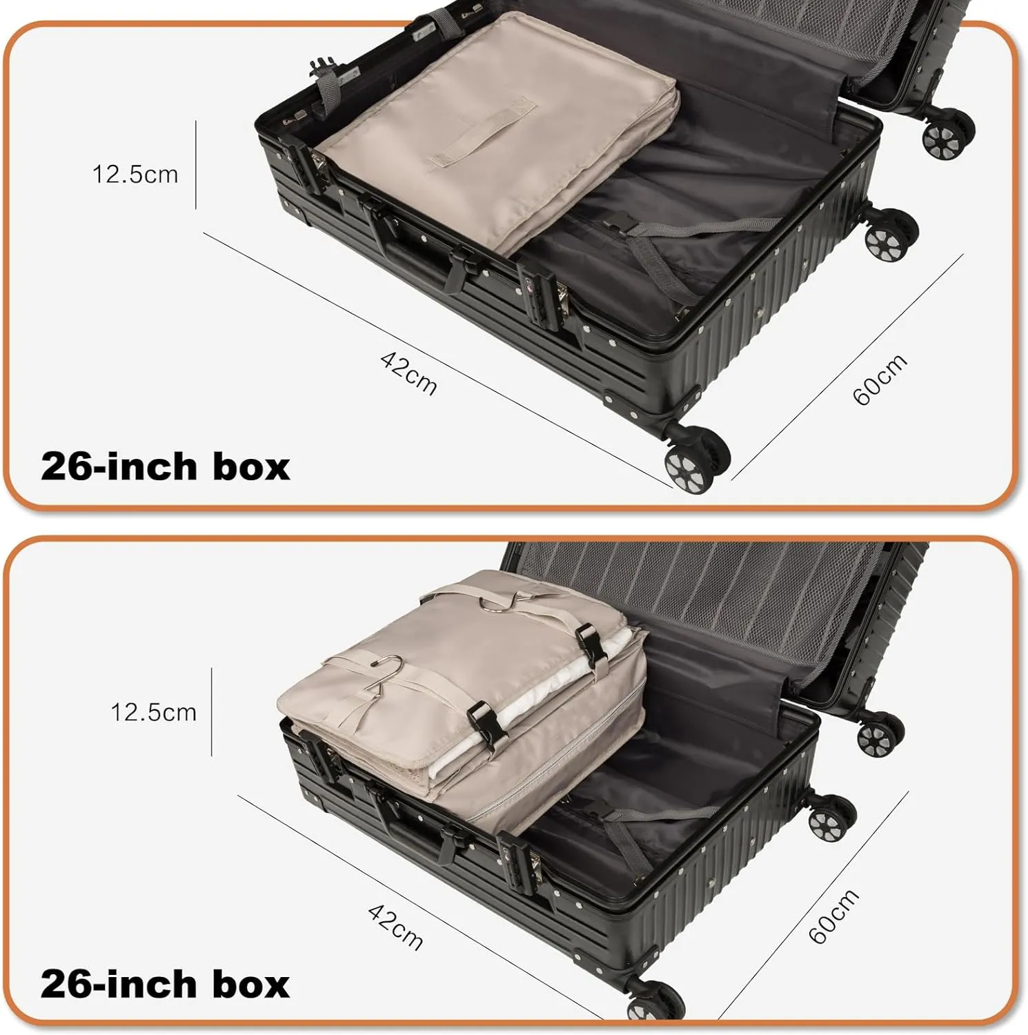 TABITORA Portable Hanging Travel Shelves Bag Packing Cube Organizer Suitcase Storage Large Capacity