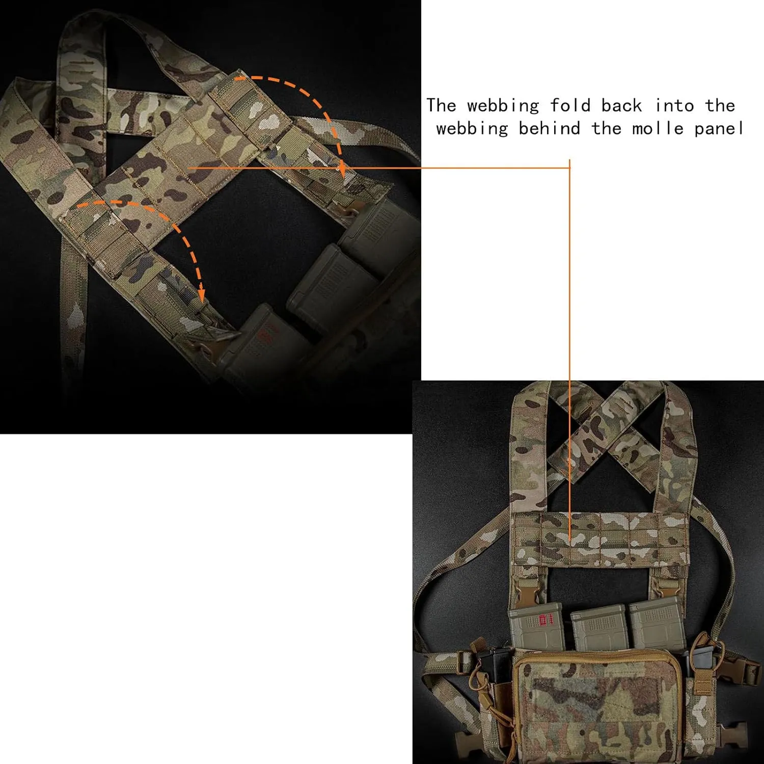 Tactical Phone EUD Bridge MOLLE Panel Front Expansion Carrier Phone Pouch Mount for D3CRM MK4 Tactical Vest