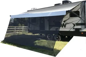 Tentproinc RV Awning Sun Shade Screen 9' X 10' 3'' (Fit for 11' Awning) Mesh Sunshade for RV Awning Sunscreen Block UV Glare Motorhome Camping Trailer Awning Screenshade - 3 Year Warranty (Black)