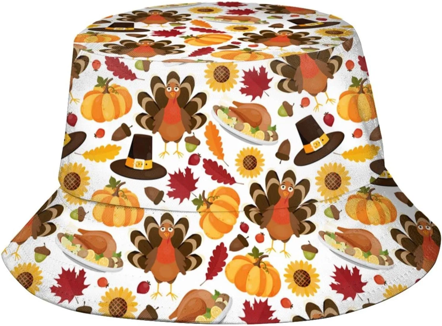 Thanksgiving Turkey Bucket Hat for Men Women Teens Packable Funny Turkey Sun Hats Fisherman Hat Cap