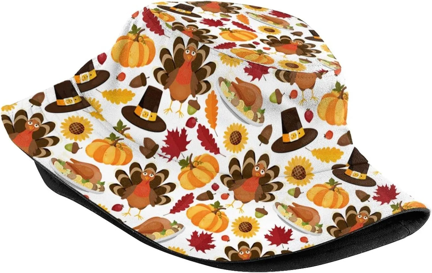 Thanksgiving Turkey Bucket Hat for Men Women Teens Packable Funny Turkey Sun Hats Fisherman Hat Cap
