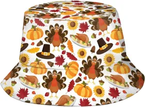 Thanksgiving Turkey Bucket Hat for Men Women Teens Packable Funny Turkey Sun Hats Fisherman Hat Cap