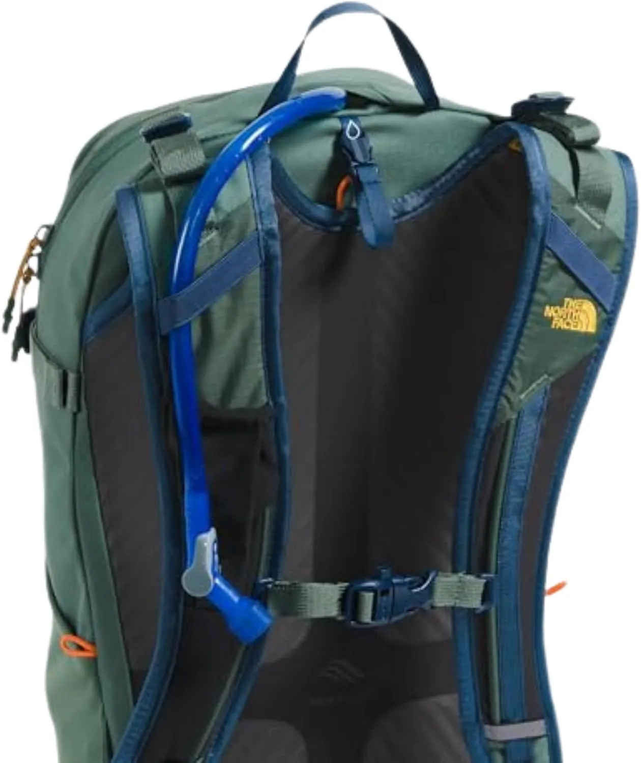 THE NORTH FACE Basin 24 Liter Daypack with Rain Cover - PFAS Free, Duck Green/Shady Blue, One Size