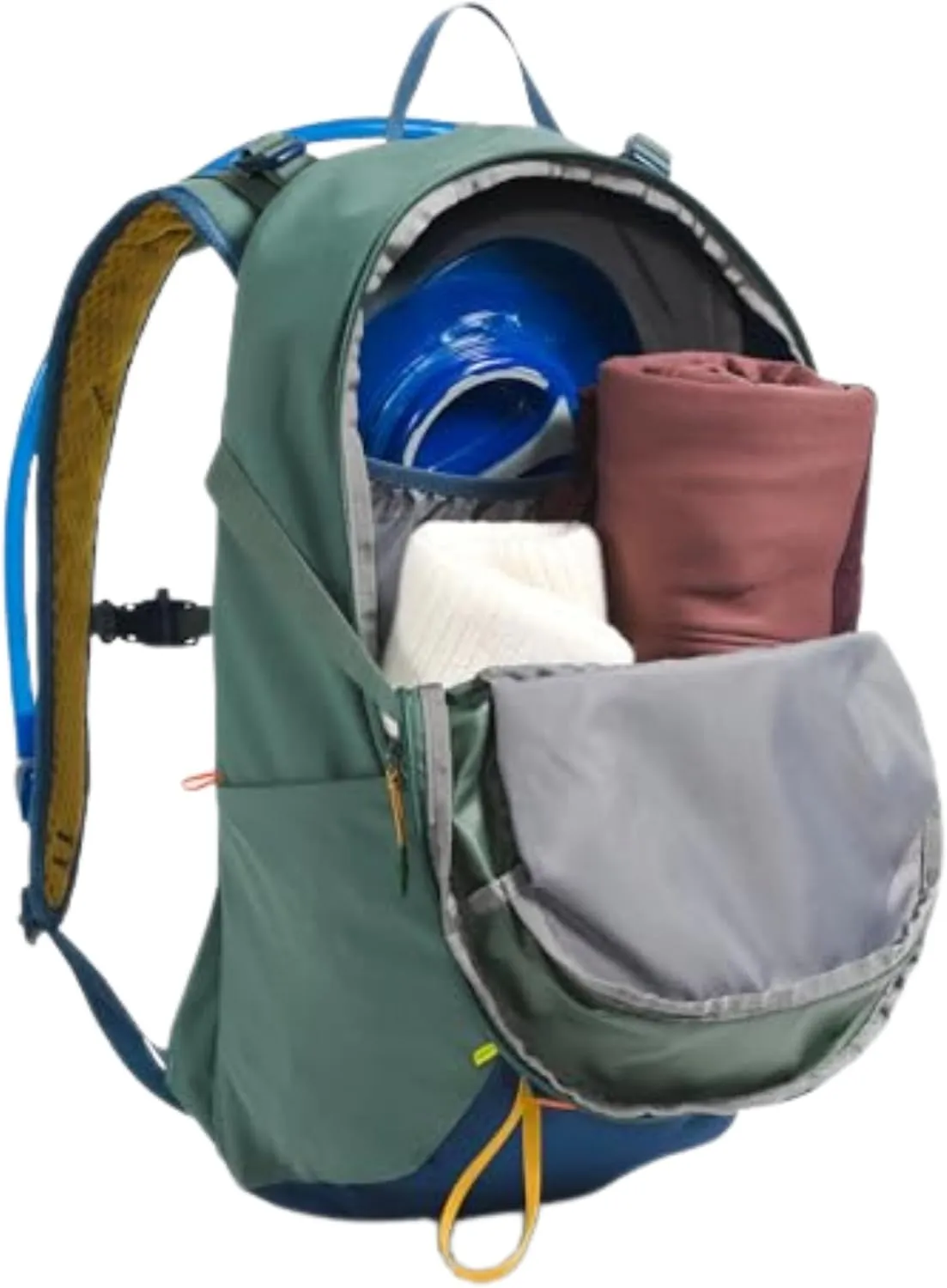 THE NORTH FACE Basin 24 Liter Daypack with Rain Cover - PFAS Free, Duck Green/Shady Blue, One Size