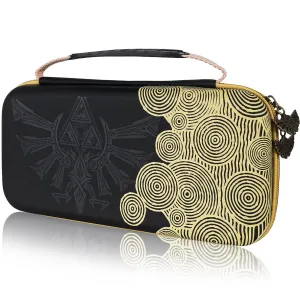 TIKOdirect Carrying Case for Switch/OLED, Travel Carry Case with 10 Game Card Slots, Protective Storage Bag for NS Zelda Console & Accessories, Black Tears of Kingdom