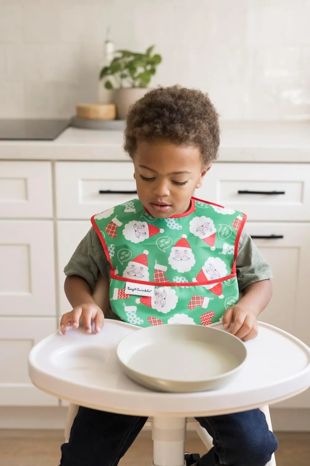 Tiny Twinkle Mess-Proof Baby Bib - Waterproof Bib for Baby Boy or Girl - PFAS, PVC, BPA, Phthalate Free - Baby Food Bibs