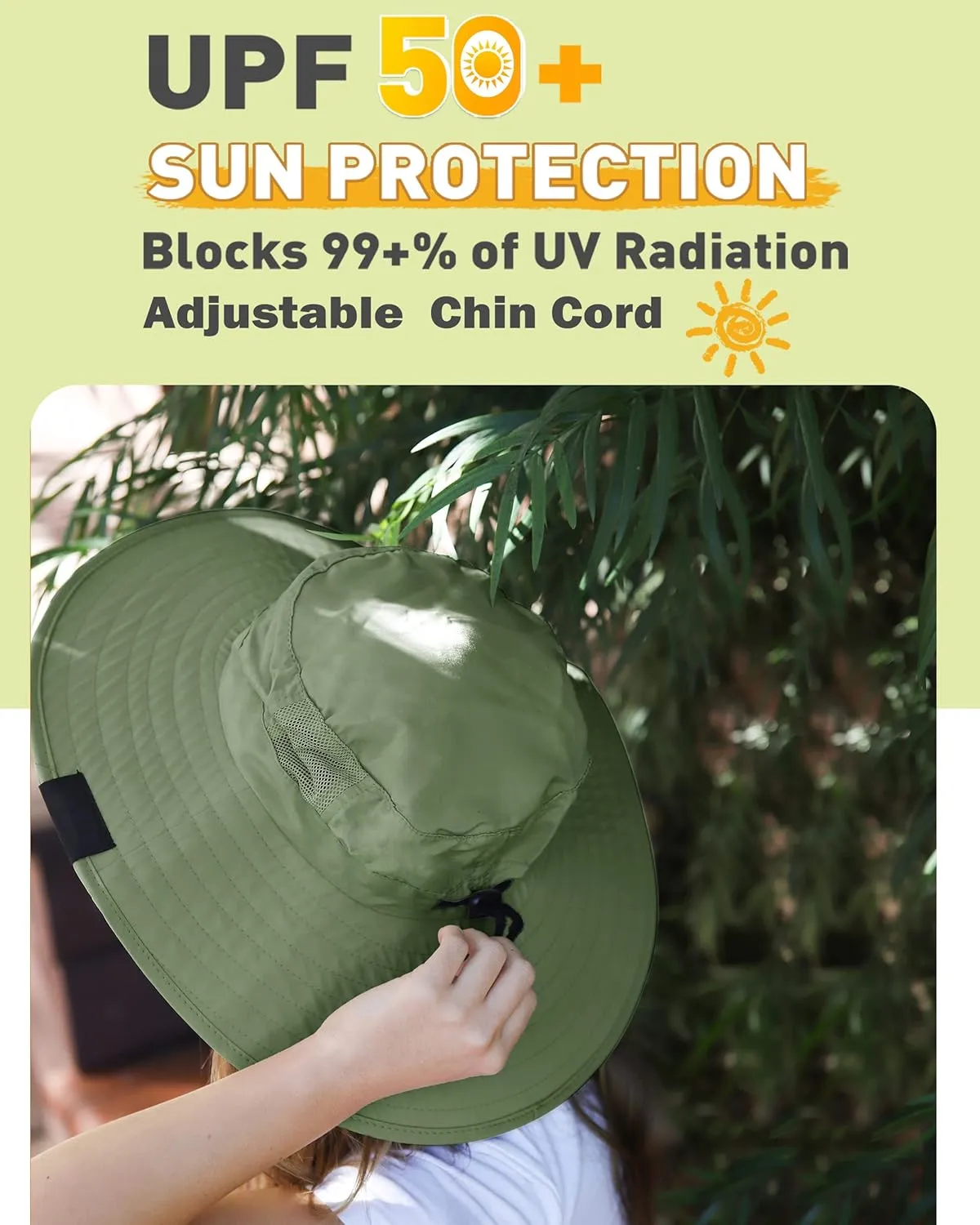 Tirrinia Womens Sun Hat Extra Wide Hard Brim Large Boonie Fishing Safari Hiking Cap