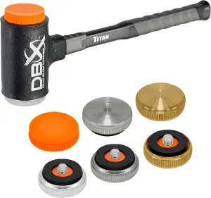 Titan DBX 63634 28oz Dead Blow Hammer Set with Interchangeable Polyurethane, Steel, Aluminum, and Brass Striking Faces