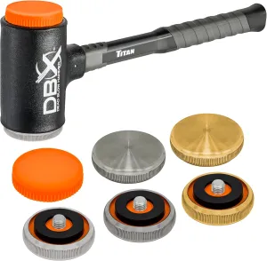 Titan DBX 63644 45oz Dead Blow Hammer Set with Interchangeable Polyurethane, Steel, Aluminum, and Brass Striking Faces
