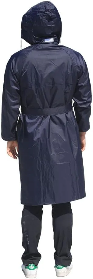 TK-RAINWEAR R600 premium raincoat (navy/waterproof/light weight/windbreak) Reflective belt, Men Women Adults rainwear