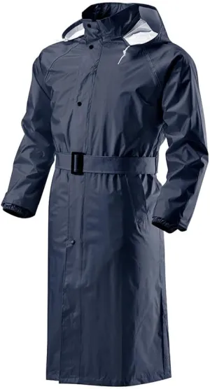 TK-RAINWEAR R600 premium raincoat (navy/waterproof/light weight/windbreak) Reflective belt, Men Women Adults rainwear