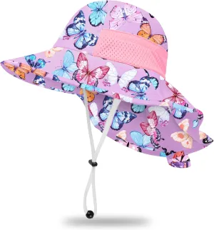 Toddler Baby Sun Hat Kids Summer UPF 50  for Boys Girls Adjustable Beach Hats with Bucket Wide Brim Age 1-7 Years