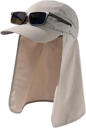TOP-EX Men's Oversize Baseball Cap with Detachable Neck Flap - UV SPF Sun Protection Hat