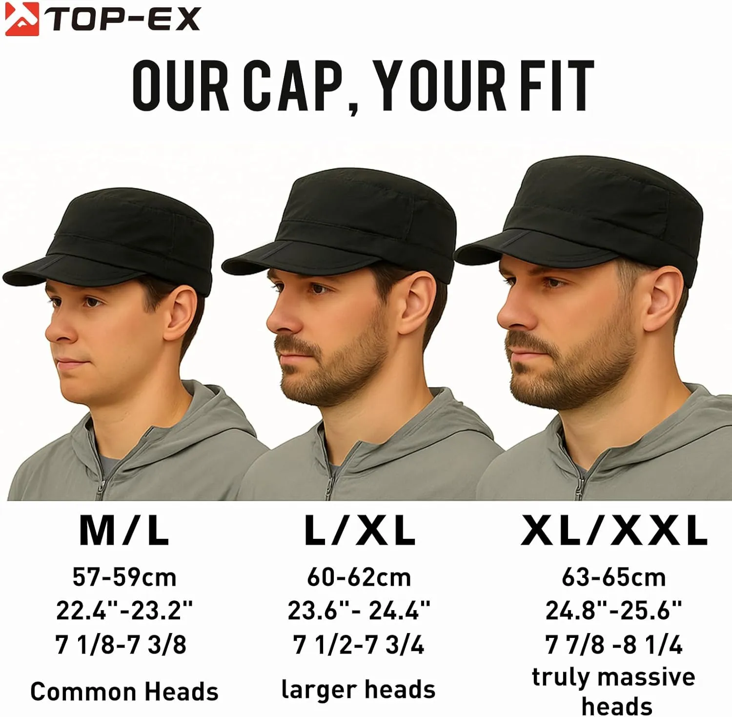 TOP-EX Men's Waterproof Army Hat - Foldable Brim Cadet Military Cap for Golf, Running, Outdoor, Dad Baseball Cap