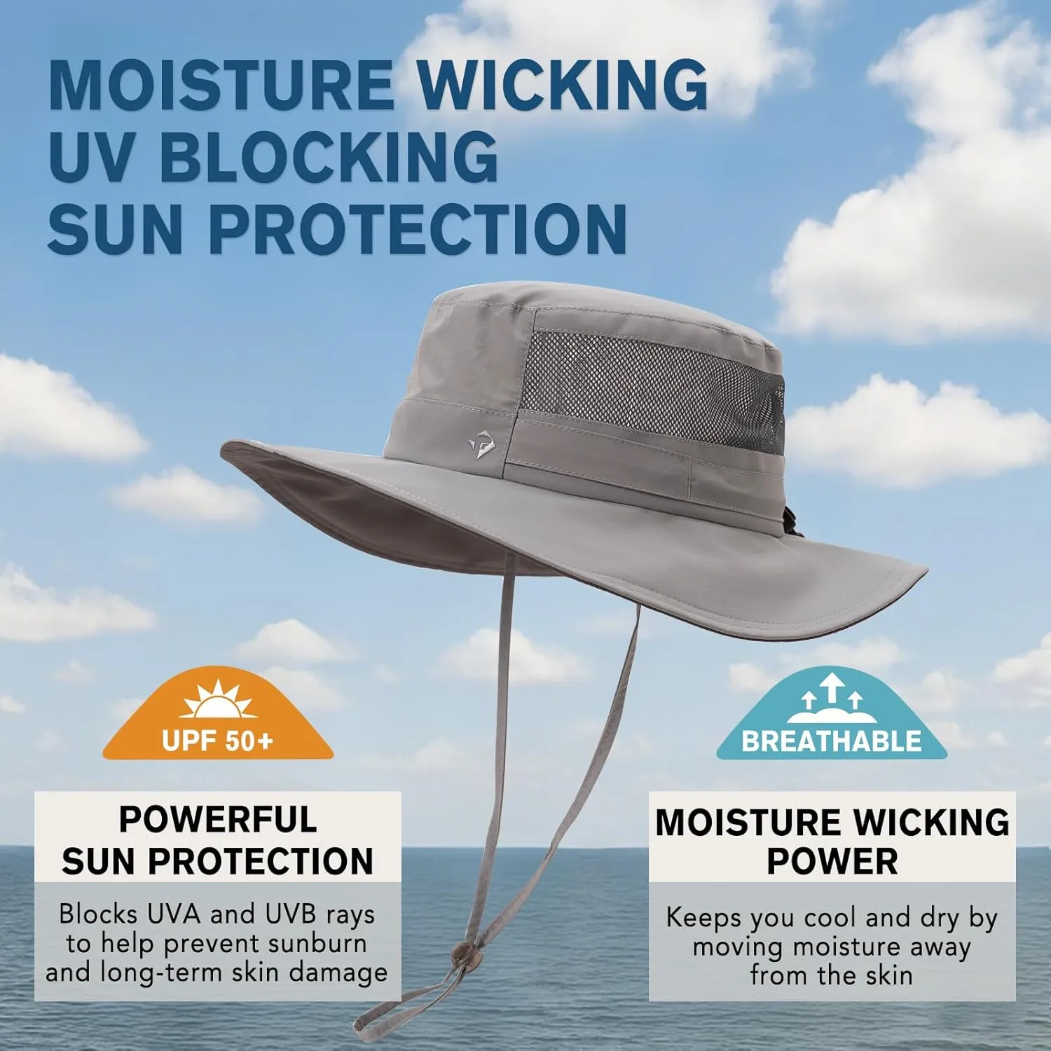 TOP-EX SunShield Sun Hat with UPF 50 , Floppy Wide Brim, Breathable Adjustable Fit (6 7/8-8 3/8)