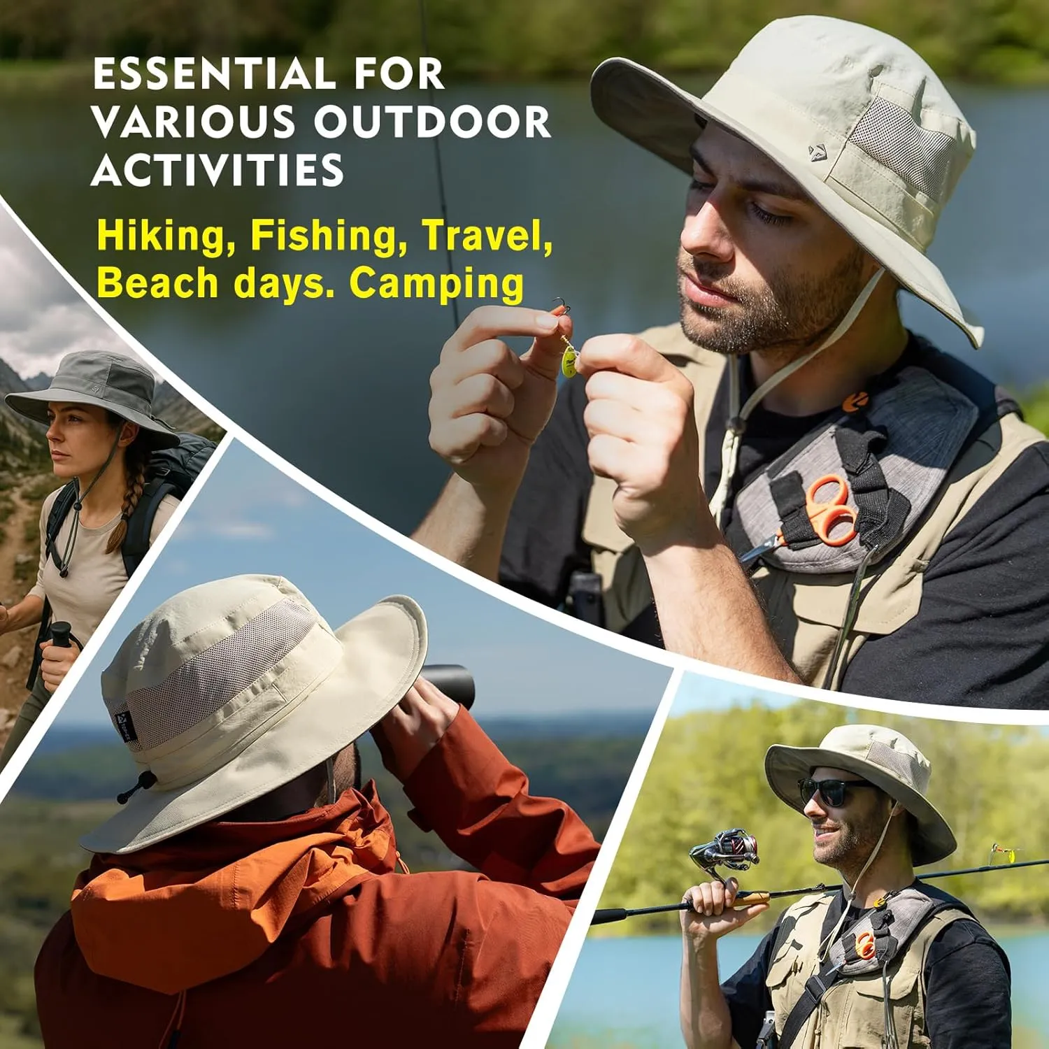 TOP-EX SunShield Sun Hat with UPF 50 , Floppy Wide Brim, Breathable Adjustable Fit (6 7/8-8 3/8)