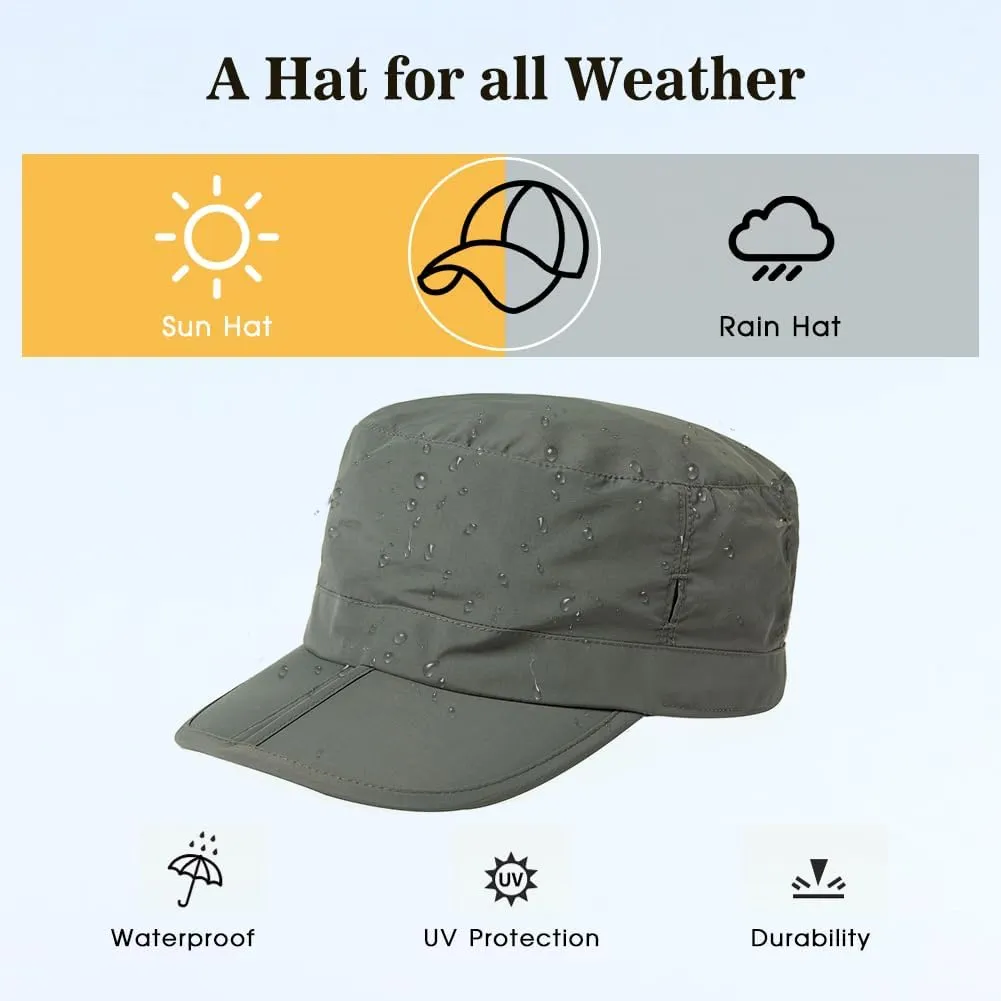 TOP-EX XL XXL Waterproof & UV50  Army Cap w/Foldable Brim & Card Pocket 61-65CM