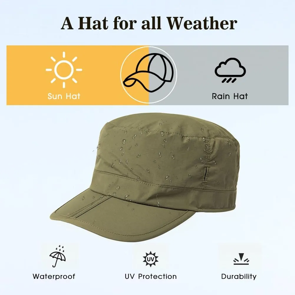 TOP-EX XL XXL Waterproof & UV50  Army Cap w/Foldable Brim & Card Pocket 61-65CM