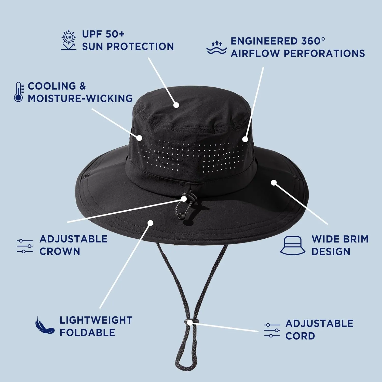 TOP-EX XL/XXL UPF 50  Wide Brim Sun Hat for Men and Women – Advanced Cooling & Ultra-Breathable for Outdoor Comfort