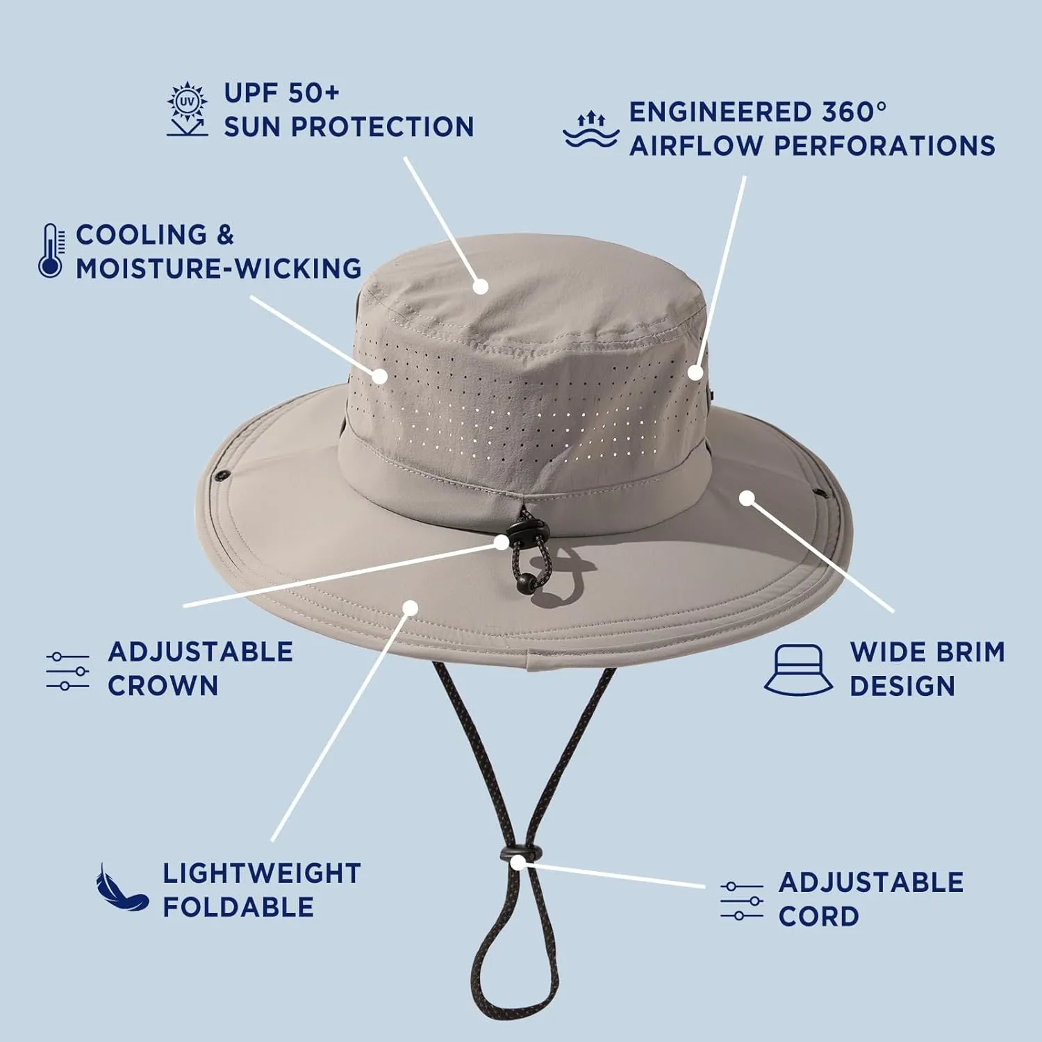 TOP-EX XL/XXL UPF 50  Wide Brim Sun Hat for Men and Women – Advanced Cooling & Ultra-Breathable for Outdoor Comfort