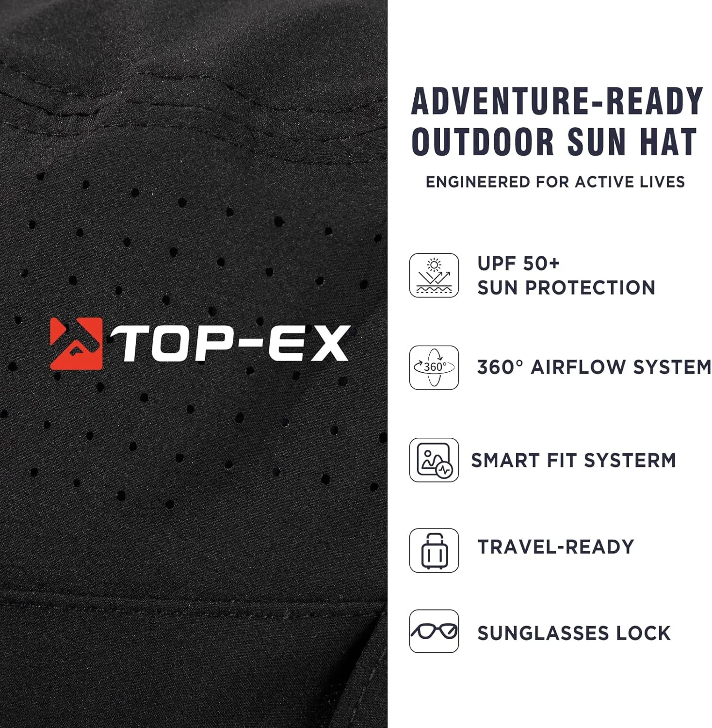 TOP-EX XL/XXL UPF 50  Wide Brim Sun Hat for Men and Women – Advanced Cooling & Ultra-Breathable for Outdoor Comfort