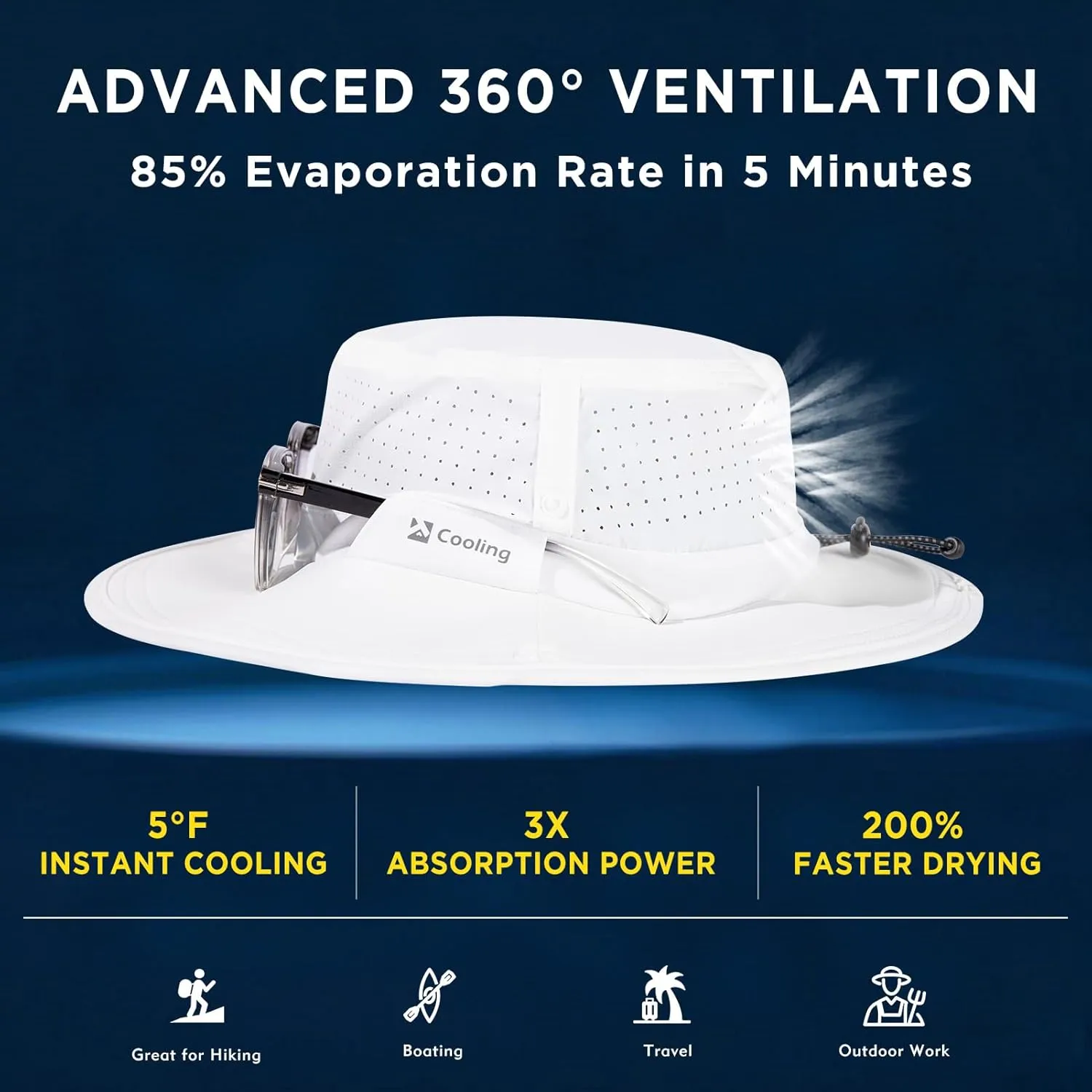 TOP-EX XL/XXL UPF 50  Wide Brim Sun Hat for Men and Women – Advanced Cooling & Ultra-Breathable for Outdoor Comfort