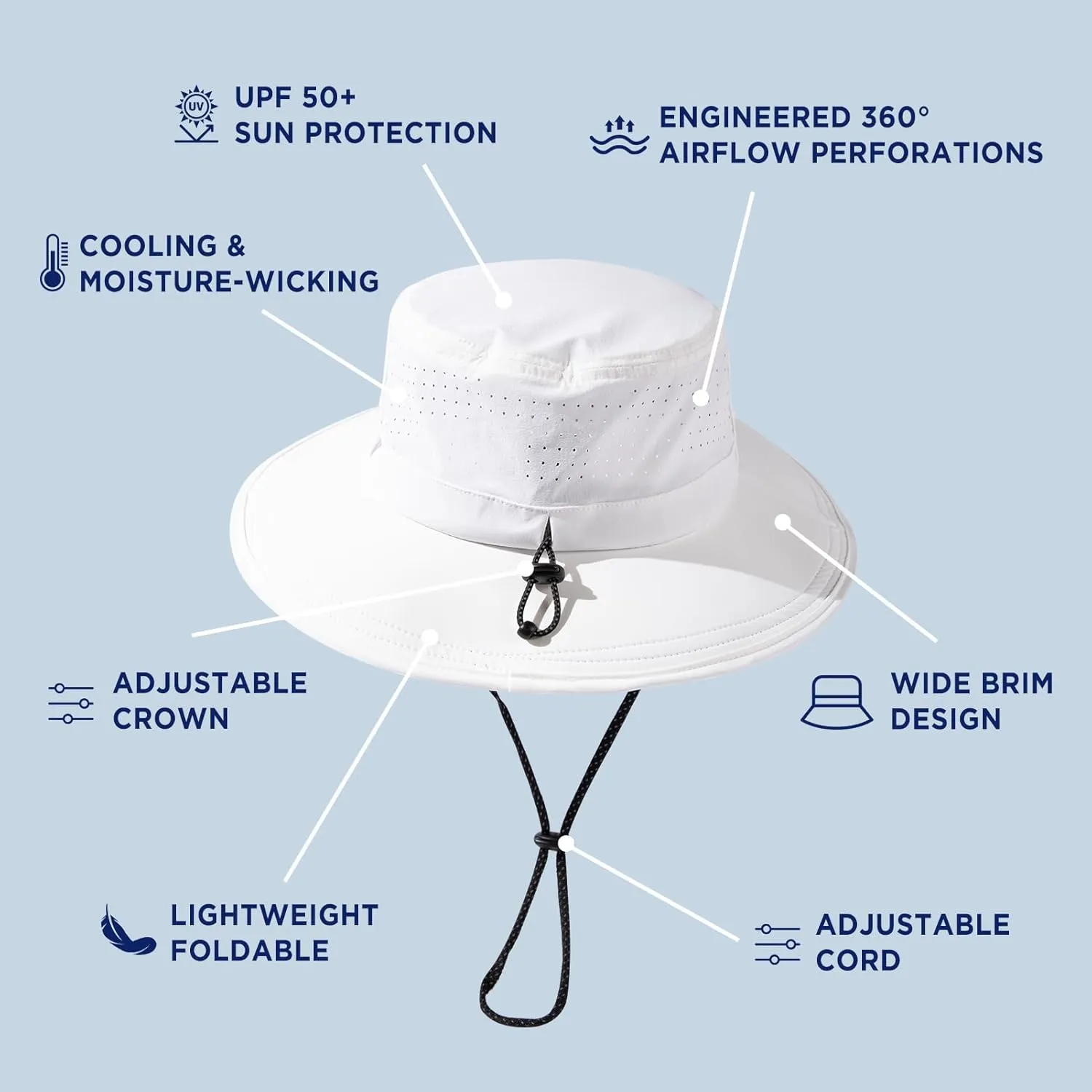 TOP-EX XL/XXL UPF 50  Wide Brim Sun Hat for Men and Women – Advanced Cooling & Ultra-Breathable for Outdoor Comfort