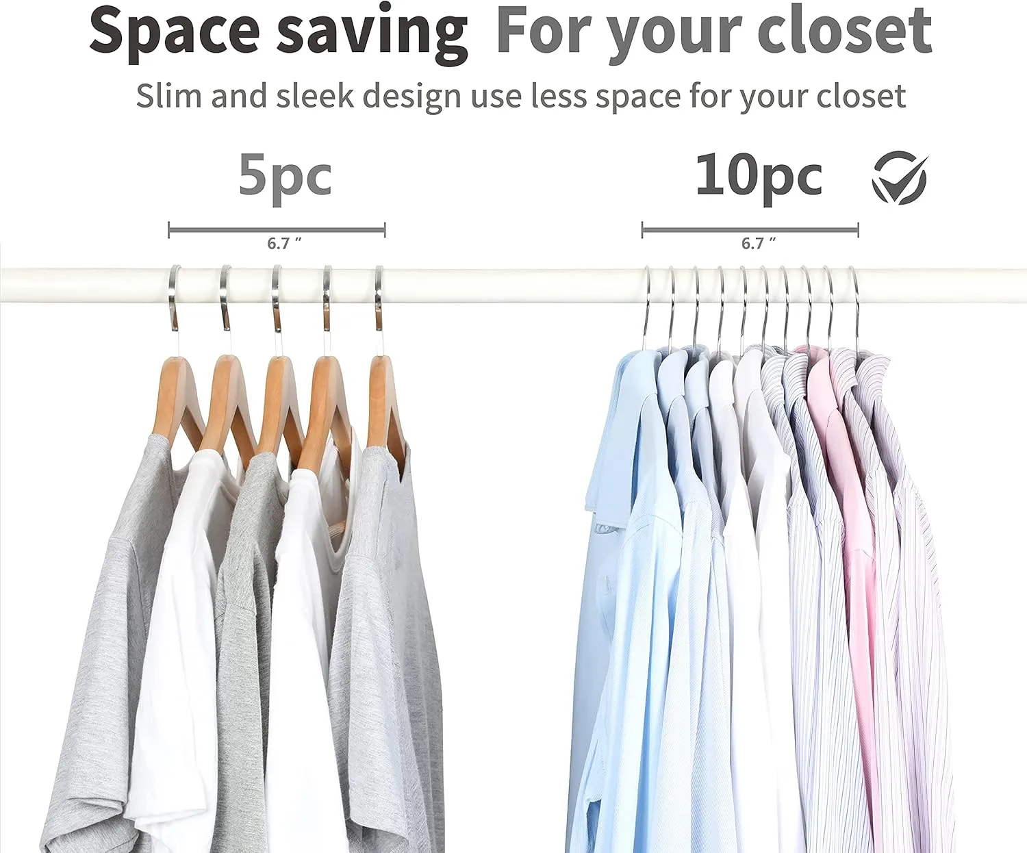 TOPIA HANGER Metal Hangers 20 Pack, Non Slip Clothes Hangers Space Saving, Heavy Duty Rubber Coated Wire Hanger for Coat, Shirt, Dress, Pants-Grey, CT12G