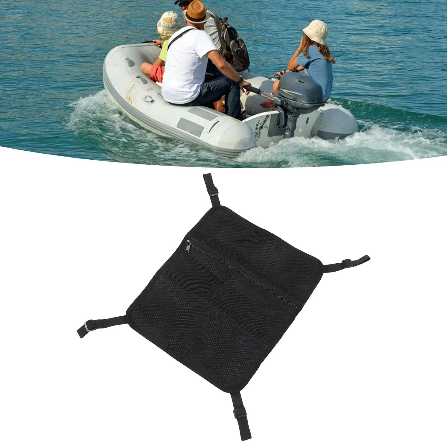 Topyond Paddleboard Deck Bag Accessories, Convenient Mesh Storage Bag, Includes 4PCS Stickers, Paddle Board Bag for Paddle Board, Surfboard, Kayak, Boat, Canoe and Rafting
