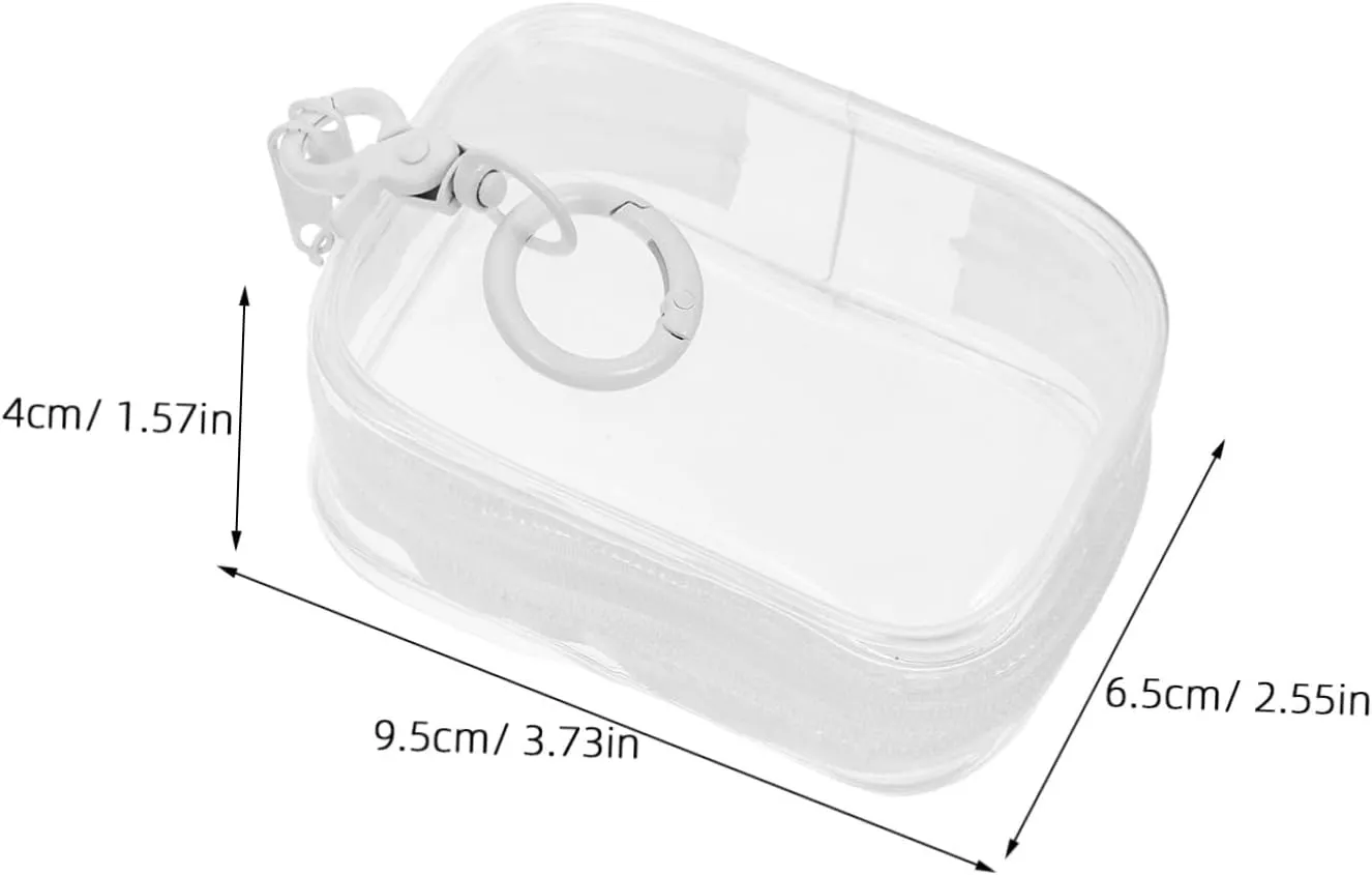Totority PVC Doll Display Case with Keychain Clear Figures Storage Bag for Travel Mini Hanging Organizer for Dolls Collectibles and Jewelry Easy to Clean Sealed Transparent Design