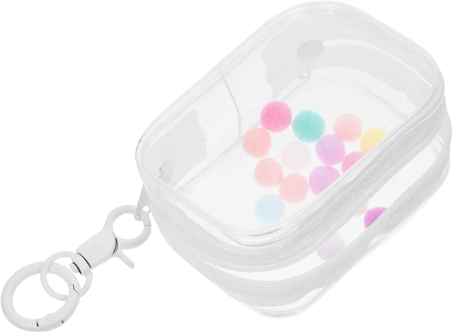 Totority PVC Doll Display Case with Keychain Clear Figures Storage Bag for Travel Mini Hanging Organizer for Dolls Collectibles and Jewelry Easy to Clean Sealed Transparent Design