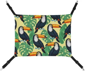 Toucans Hanging Cat Bed Soft Breathable Pet Hammock for Cage Pet Sleeper for Kitten Ferret Puppy Rabbit