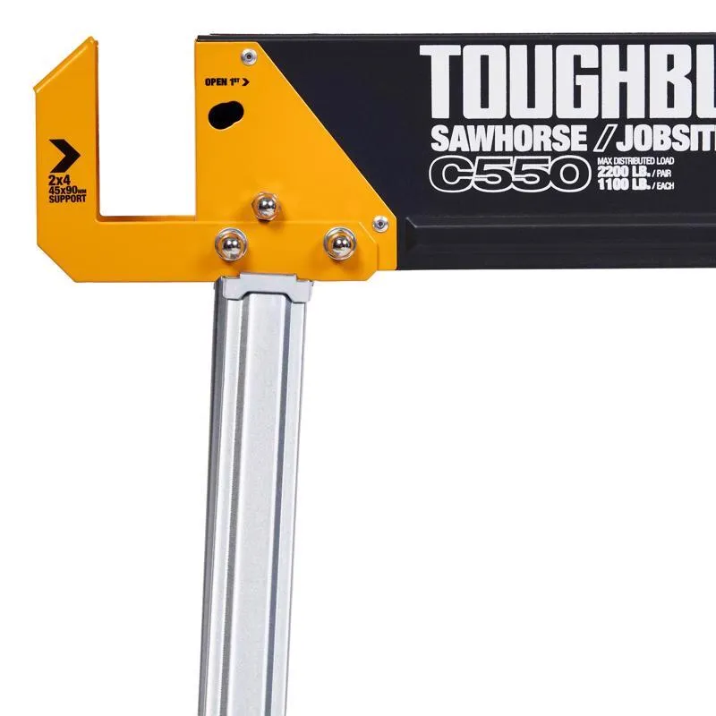 ToughBuilt 28.82 in. H X 41.54 in. W X 26.57 in. D Folding Sawhorse 1100 lb. cap. 1 pc