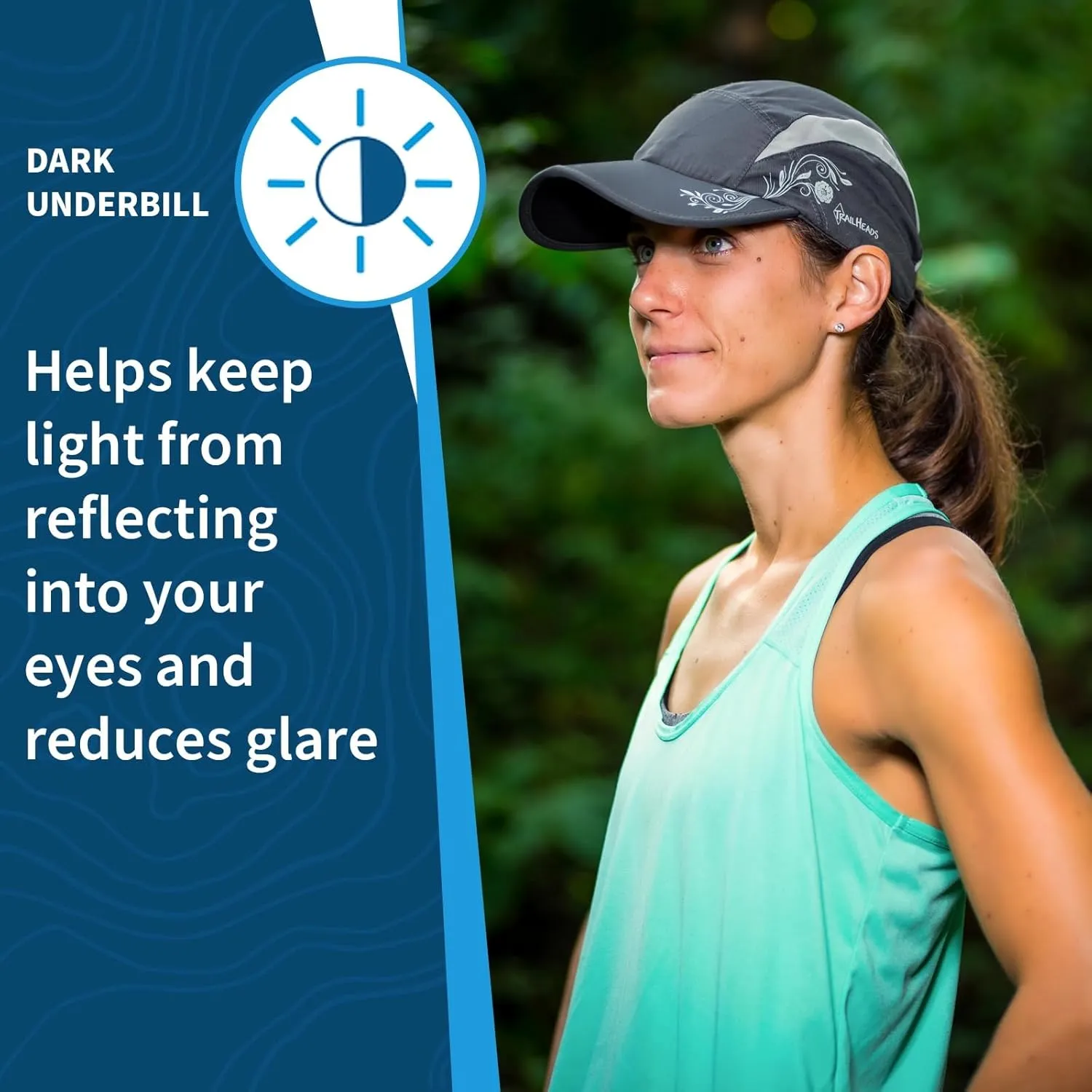TrailHeads Folding Bill Running Hat for Women | Summer Cap with UV Protection