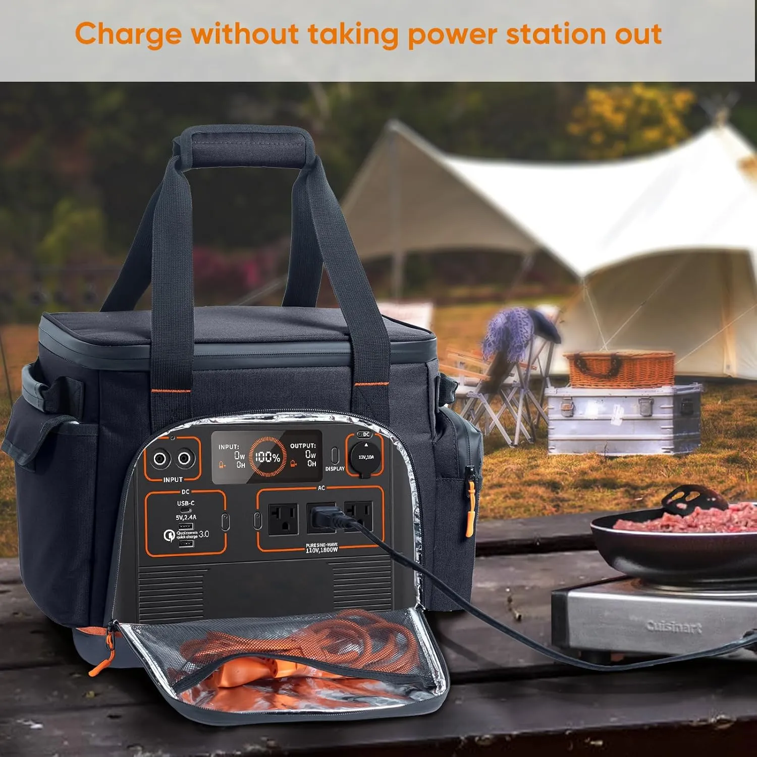 Travel Carrying Case Compatible with Jackery Explorer 1500, Portable Power Station Storage Case with Water- proof Bottom and Pocket for Jackery Accessories Solar Generator, Storage Bag Only