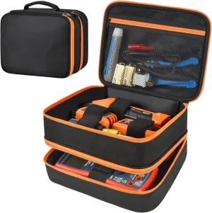Travel Case Bag Compatible with Klein Tools ET310 AC Circuit Breaker, RT250 GFCI Outlet Tester Set, Home Test Kit Storage Cover for Digital Multimeter, Clamp Meter and More (Black)