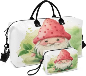 Travel Duffle Bag, Watercolor Dwarf Gym Bag with Storage Bag Weekender Overnight Bag for Men Women Trip Sports Yoga
