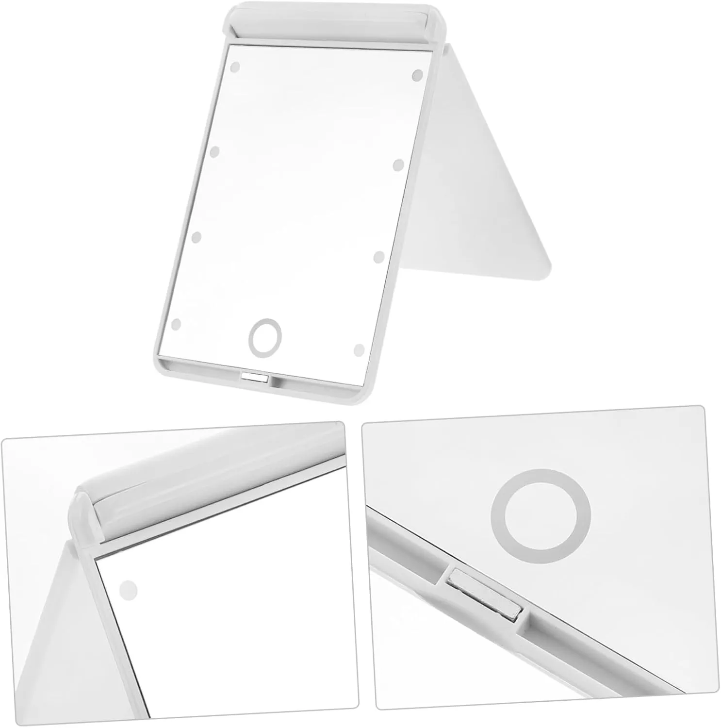 Travel Makeup Mirror Portable Led Foldable Unbreakable 2-Sided Handheld Mirror for Girls