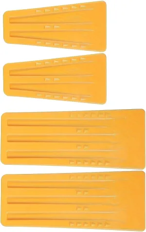 Tree Felling Wedges With Spikes, 4Pcs Yellow Wedges, Splitting Wedges For Tree Cutting, Logging Tools And Equipment, Chainsaw Wedges For Trees