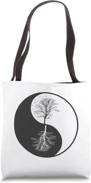 Tree Yin and Yang Symbol Tote Bag